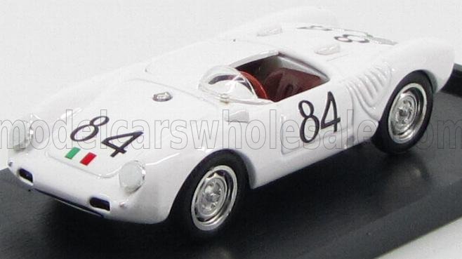 PORSCHE - 550A RS SPIDER N 84 WINNER TARGA FLORIO 1956 UMBERTO MAGLIOLI - WHITE Scale model car on Vroomi