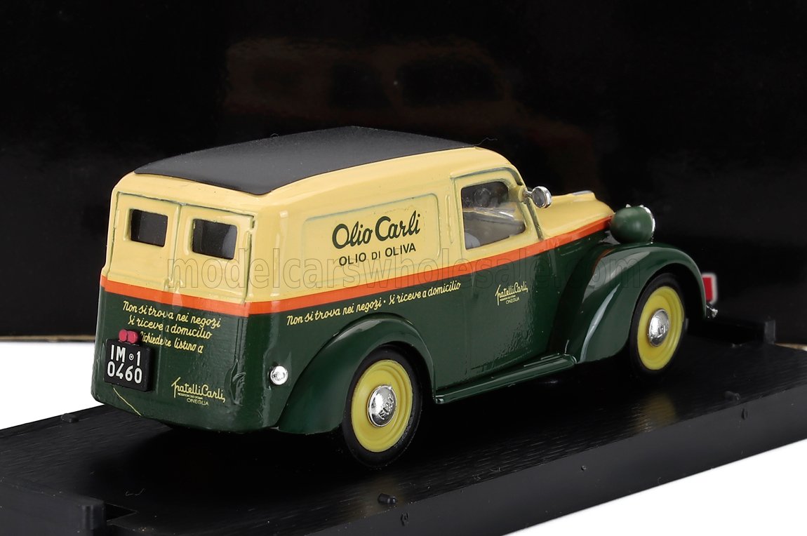 FIAT - 1100E VAN FURGONE OLIO CARLI 1946 - GREEN CREAM Scale model car on Vroomi