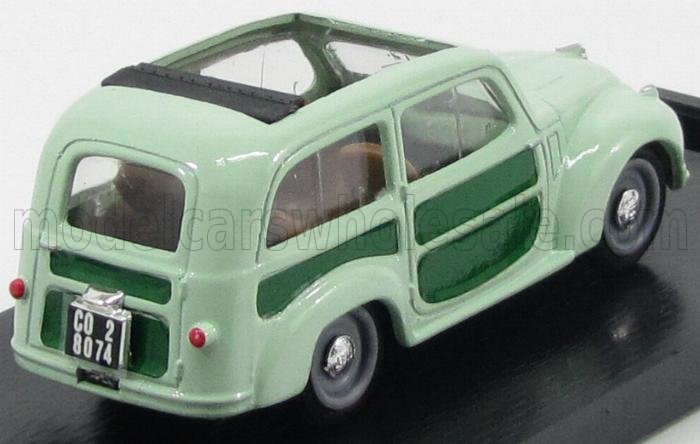 FIAT - 500C BELVEDERE OPEN 1951 - 2 TONE GREEN Scale model car on Vroomi