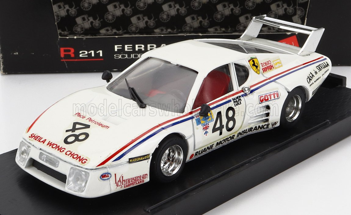 FERRARI - 512BB SCUDERIA ROSSO N. 48 24 Ore di Le Mans 1981 M. SALMON - S. PHILIPS - S. EARLE - WHITE modellino in scala modellino Vroomi