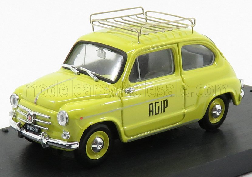 FIAT - 600D VEICOLO COMMERCIALE PUBLICITAIRE AGIP 1960 - YELLOW Scale model car on Vroomi