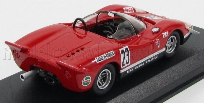 FIAT - ABARTH 2000S SPIDER TEAM RADIO VERONICA N 23 SILVERSTONE 1969 E.SWART - ROUGE - Vroomi