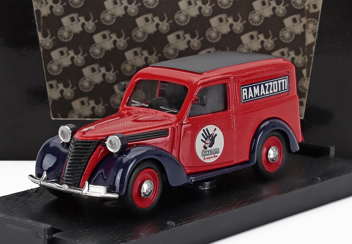 FIAT - 1100E VAN RAMAZZOTTI 1950 - RED BLUE Scale model car on Vroomi