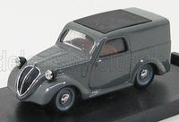 Modellino in scala di un furgoncino d'epoca grigio di Vroomi, replica in metallo pressofuso con calandra classica e tetto nero
