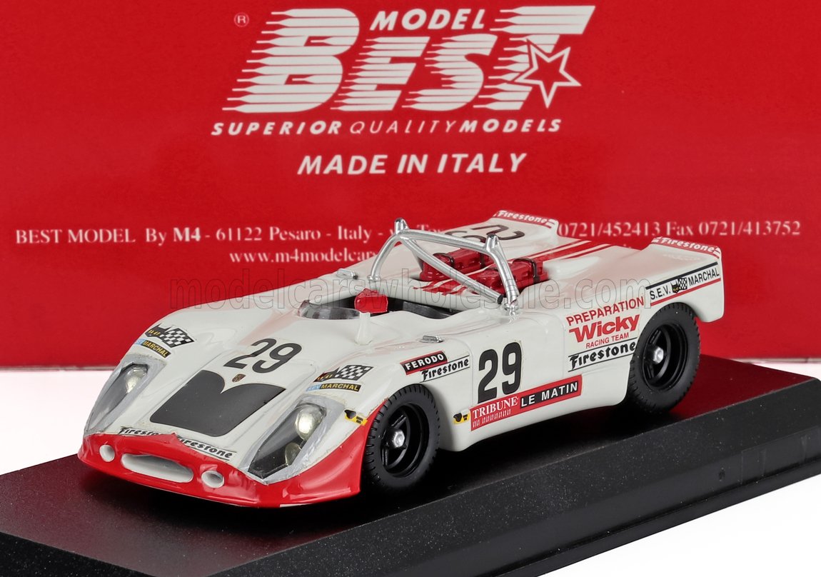 PORSCHE - 908/2 FLUNDER TEAM WICKY RACING N 29 24h LE MANS 1971 A.WICKY - M.C.OLIVAR - BLANC ROUGE - Vroomi