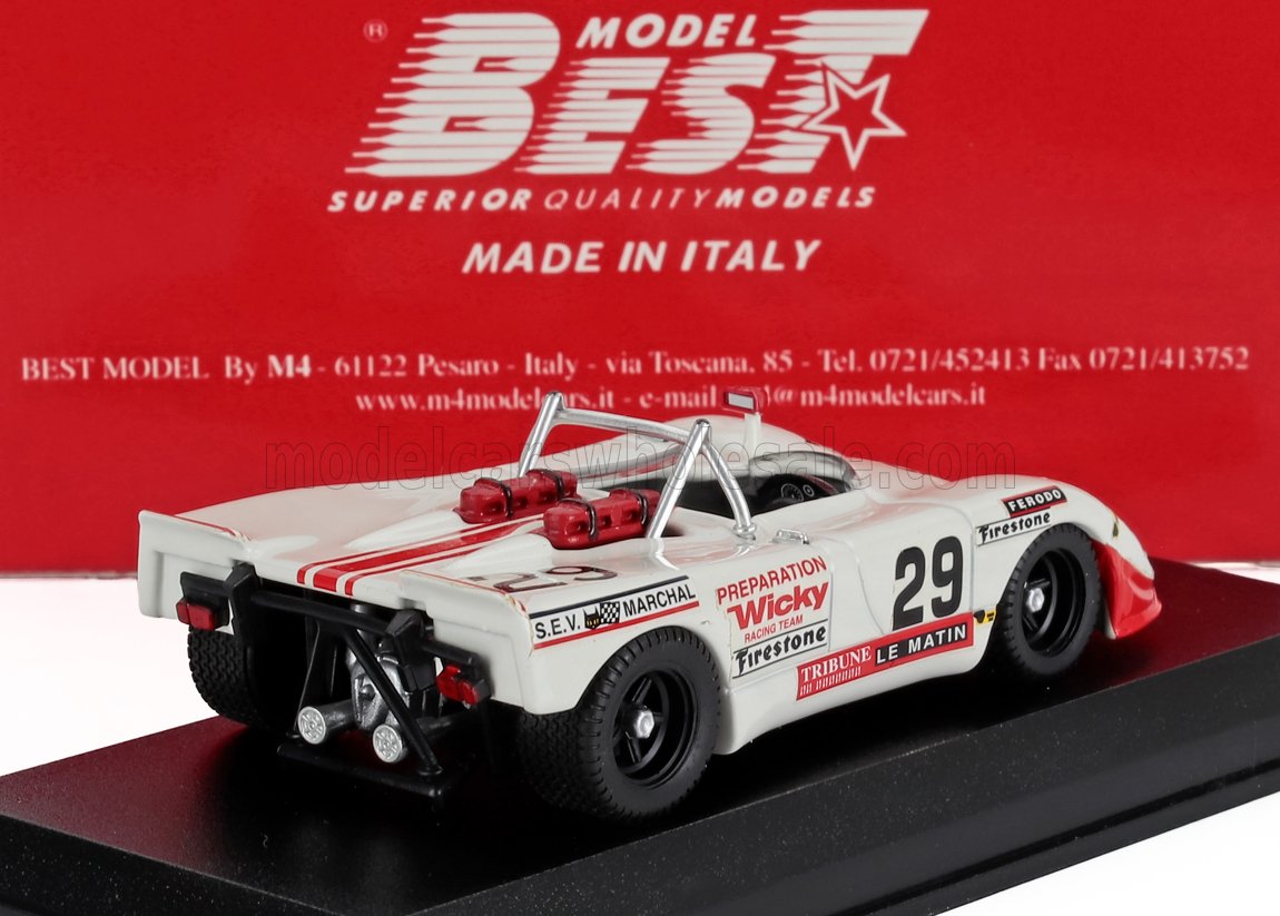 PORSCHE - 908/2 FLUNDER TEAM WICKY RACING N 29 24h LE MANS 1971 A.WICKY - M.C.OLIVAR - BLANC ROUGE - Vroomi