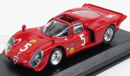 ALFA ROMEO - 33.2 SPIDER N 5 VINCITRICE A MONTLHERY NEL 1969 LARROUSSE - VERRIER - ROSSO