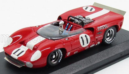 LOLA - T70 SPIDER N 11 BRIDGEHAMPTON 1967 L.MOTSCHEKER - ROSSO BIANCO - Vroomi