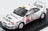 Voiture miniature Toyota de rallye blanche avec décalcomanies sponsors, pour collectionneurs – Vroomi