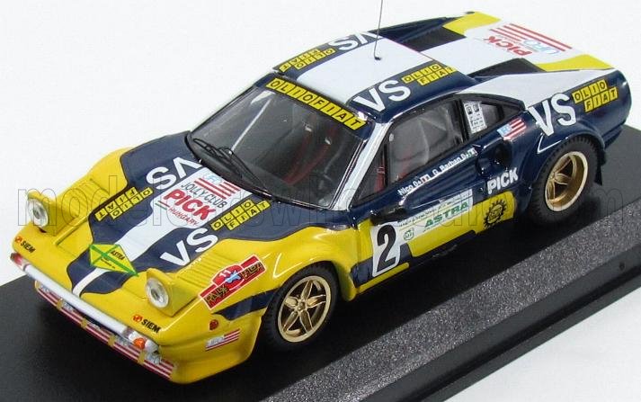 FERRARI - 308 GTB Gr4 N 2 RALLY VALLI PIACENTINE 1980 NICO - BARBAN - YELLOW BLUE - Vroomi