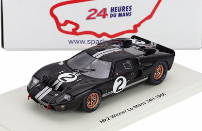 FORD USA - GT40 MKII 7.0L V8 TEAM SHELBY AMERICAN INC. N 2 WINNER 24h LE MANS 1966 BRUCE McLAREN - CHRIS AMON - BLACK SILVER