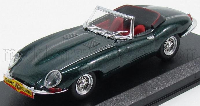 JAGUAR  E-TYPE SPIDER 1961 - AUTO PERSONALE DI ADRIANO CELENTANO CANTAGIRO 1962 - VERDE METALLIZZATO - Vroomi
