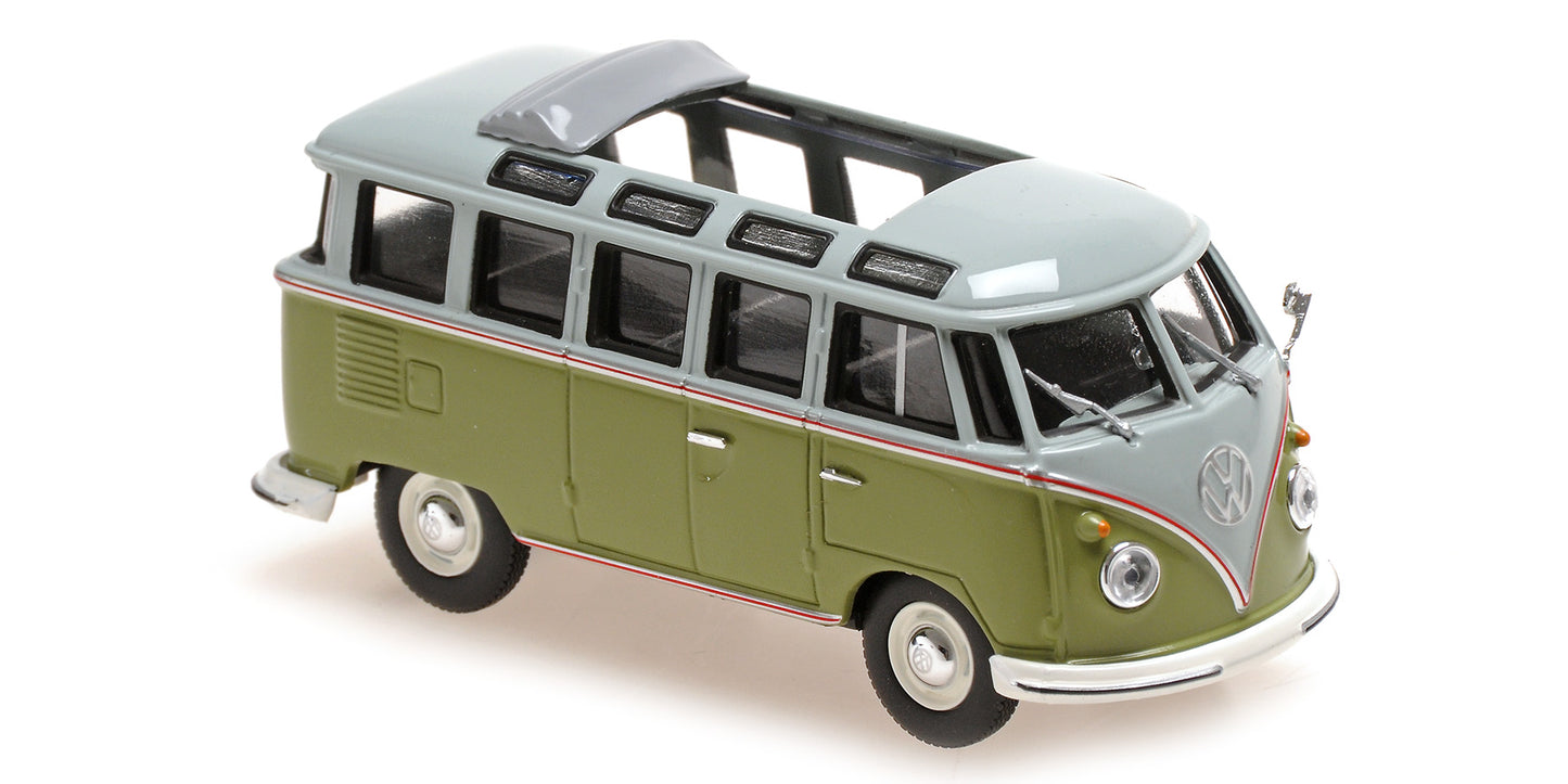 VOLKSWAGEN SAMBA BUS GREEN &amp; GREY 1961