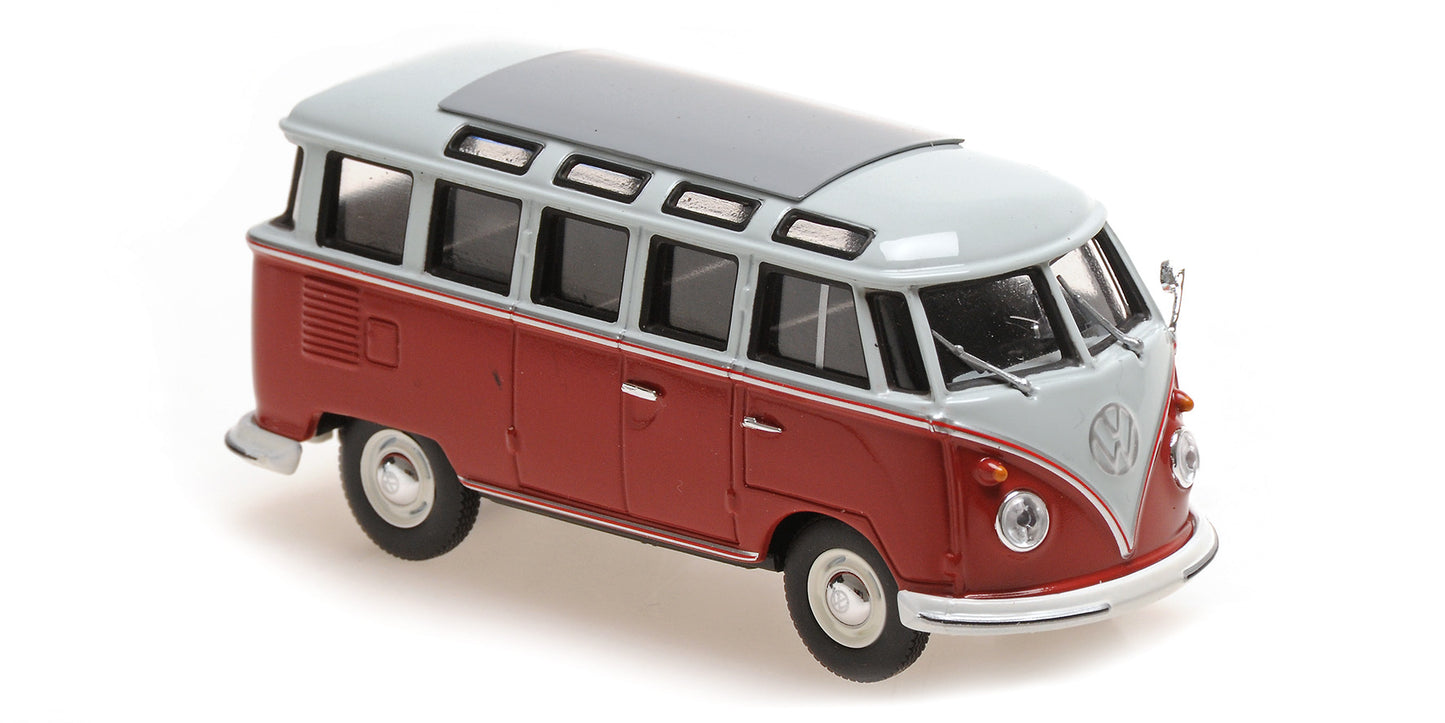 VOLKSWAGEN SAMBA BUS RED &amp; GREY 1961