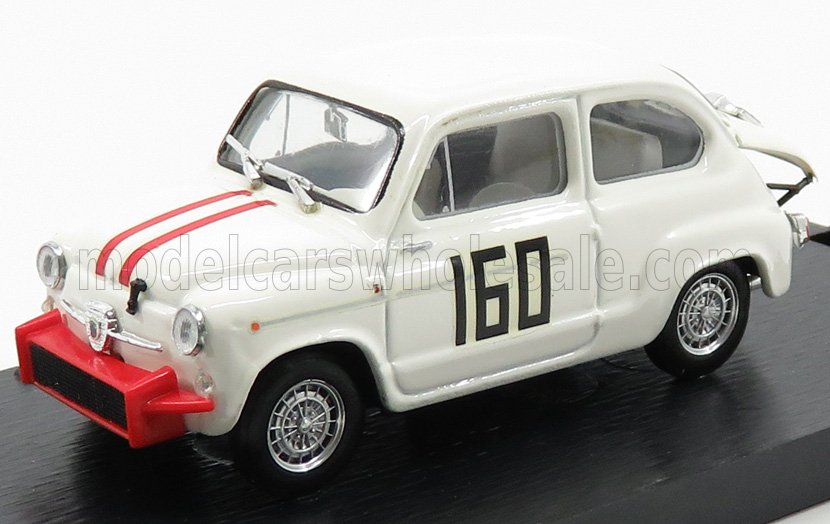 FIAT - 600 850 TC ABARTH N 160 PIEVE S.STEFANO 1962 PIERO FALORNI - WHITE Scale model car on Vroomi