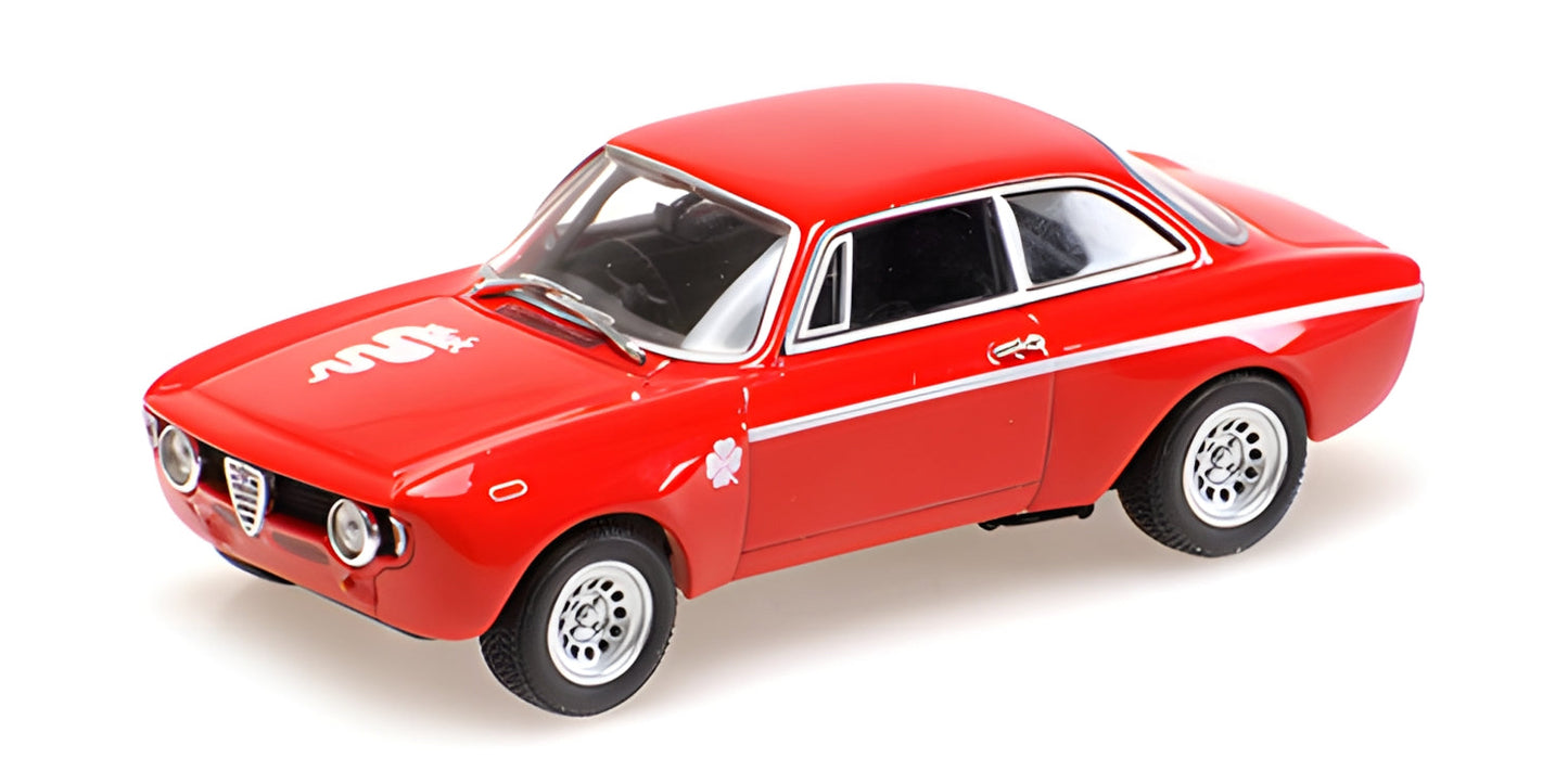 Red model car on a white background