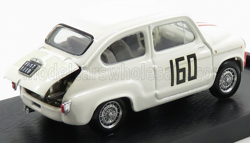 FIAT - 600 850 TC ABARTH N 160 PIEVE S.STEFANO 1962 PIERO FALORNI - WHITE Scale model car on Vroomi