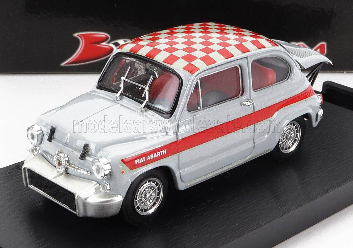 FIAT - 600 ABARTH 1000 BERLINA CORSA UFFICIALE ABARTH 1966 - GREY RED Scale model car on Vroomi