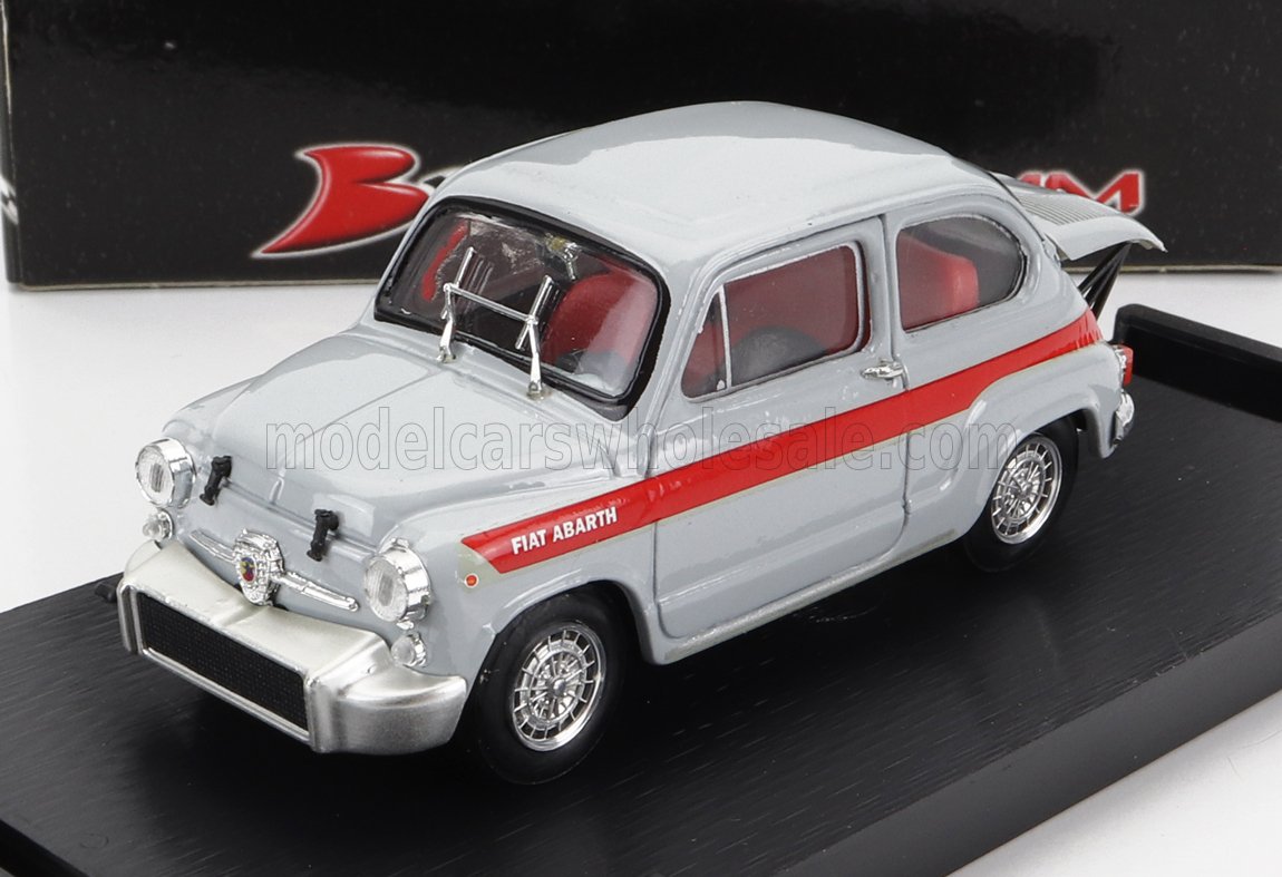 FIAT - 600 ABARTH 850TC CORSA 1966 - GREY RED Scale model car on Vroomi
