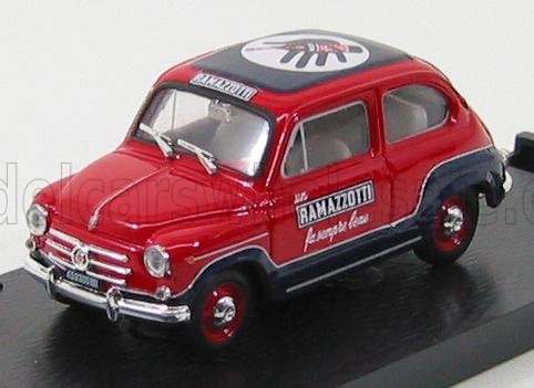 FIAT - 600 D COMMERCIALE RAMAZZOTTI 1960 - RED BLUE Scale model car on Vroomi
