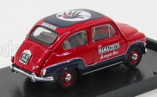 FIAT - 600 D COMMERCIALE RAMAZZOTTI 1960 - RED BLUE Scale model car on Vroomi