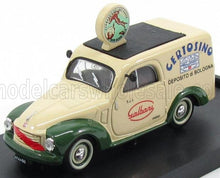 FIAT - 500C FURGONE VAN VEICOLO COMMERCIALE PUBLICITAIRE GALBANI MELZO MILANO DEPOSITO DI BOLOGNA 1950 - CREAM GREEN Scale model car on Vroomi