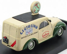 FIAT - 500C FURGONE VAN VEICOLO COMMERCIALE PUBLICITAIRE GALBANI MELZO MILANO DEPOSITO DI BOLOGNA 1950 - CREAM GREEN Scale model car on Vroomi