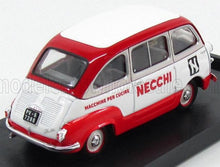 FIAT - 600 MULTIPLA VEICOLO COMMERCIALE MACCHINE PER CUCIRE NECCHI 1960 - WHITE RED Scale model car on Vroomi