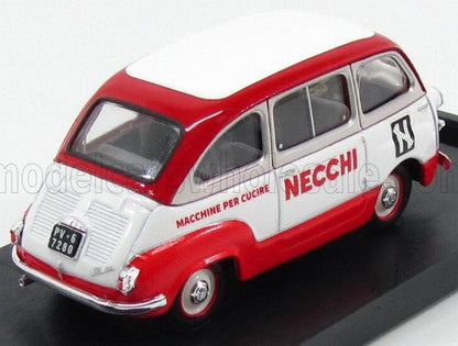 FIAT - 600 MULTIPLA VEICOLO COMMERCIALE MACCHINE PER CUCIRE NECCHI 1960 - WHITE RED Scale model car on Vroomi