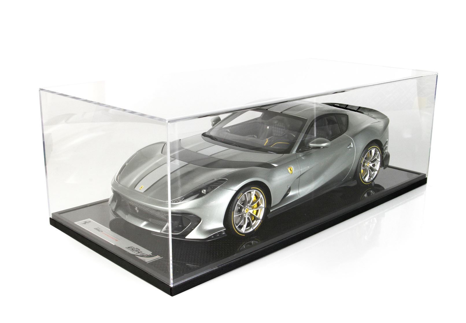 FERRARI 812 COMPETIZIONE SILVER STRIPE COBURN GREY - Vroomi
