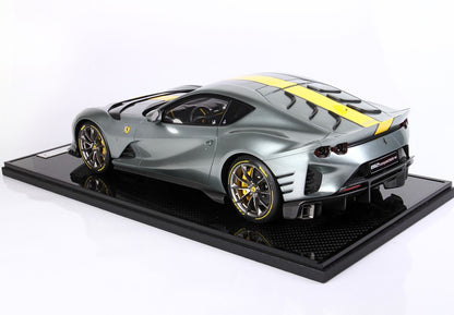 FERRARI 812 COMPETIZIONE YELLOW STRIPE COBURN GREY - Vroomi