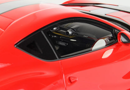 FERRARI 812 COMPETIZIONE SILVER STRIPE ROSSO CORSA 322 - Vroomi
