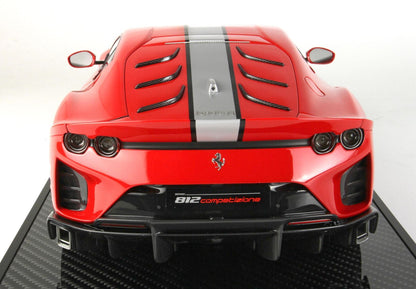 FERRARI 812 COMPETIZIONE SILVER STRIPE ROSSO CORSA 322 - Vroomi