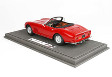 Red Ferrari 275 GTB/4 N.A.R.T. convertible model car on gray display base, available on Vroomi