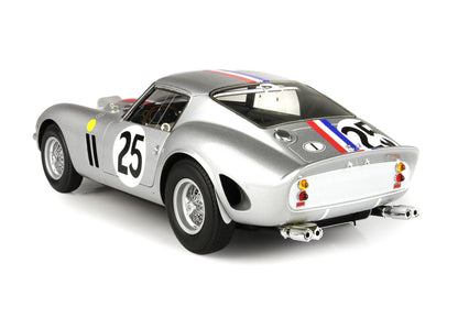 Silver vintage race car with number 25 and racing stripes, classic sportscar model, available via Vroomi