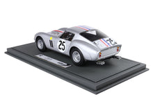 Silver vintage 280 GTO race car model with number 25 on gray display base, available via Vroomi