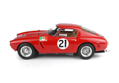 Red classic racing car model number 21 with wire wheels, available through Vroomi platform