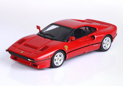 Red Ferrari model car detailed with black interior and Ferrari badges, available on Vroomi platform