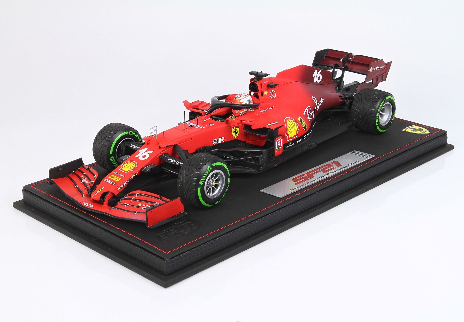 FERRARI SF21 GRAN PREMIO DEL MADE IN ITALY E DELL'EMILIA ROMAGNA CHARLES LECLERC CAR N.16 GREEN INTERMEDIATE TIRES - Vroomi