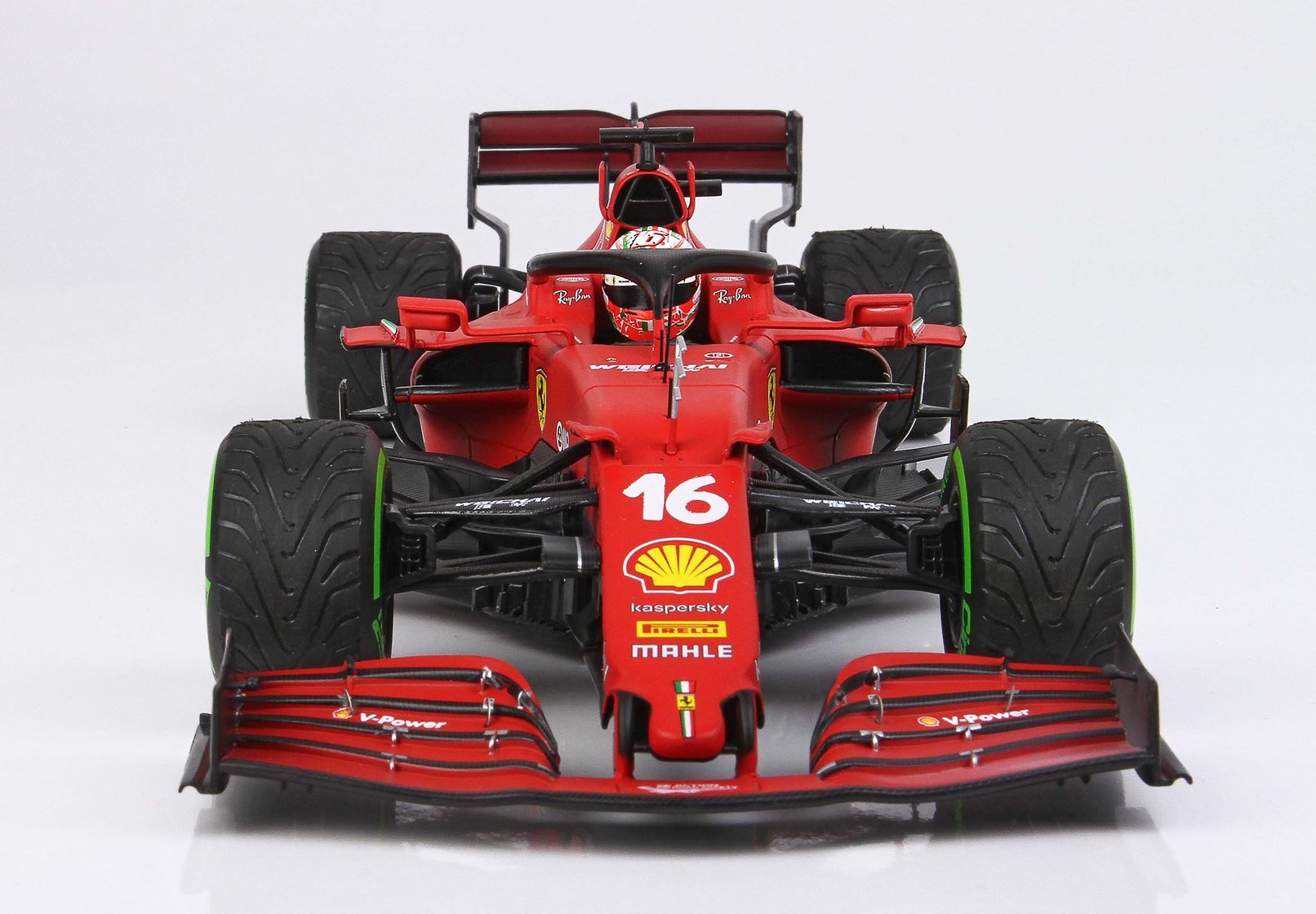 FERRARI SF21 GRAN PREMIO DEL MADE IN ITALY E DELL'EMILIA ROMAGNA CHARLES LECLERC CAR N.16 GREEN INTERMEDIATE TIRES - Vroomi