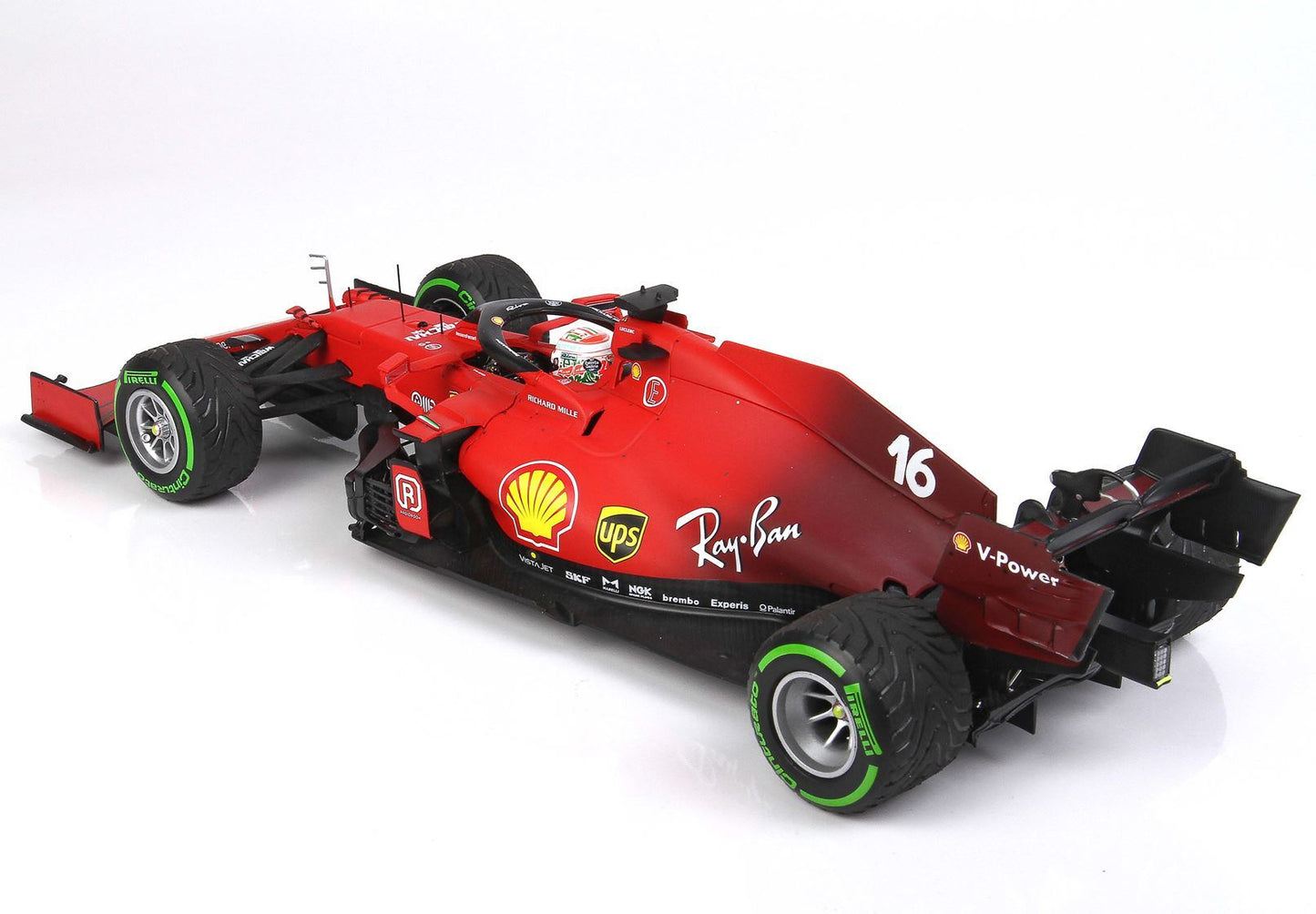 FERRARI SF21 GRAN PREMIO DEL MADE IN ITALY E DELL'EMILIA ROMAGNA CHARLES LECLERC CAR N.16 GREEN INTERMEDIATE TIRES - Vroomi