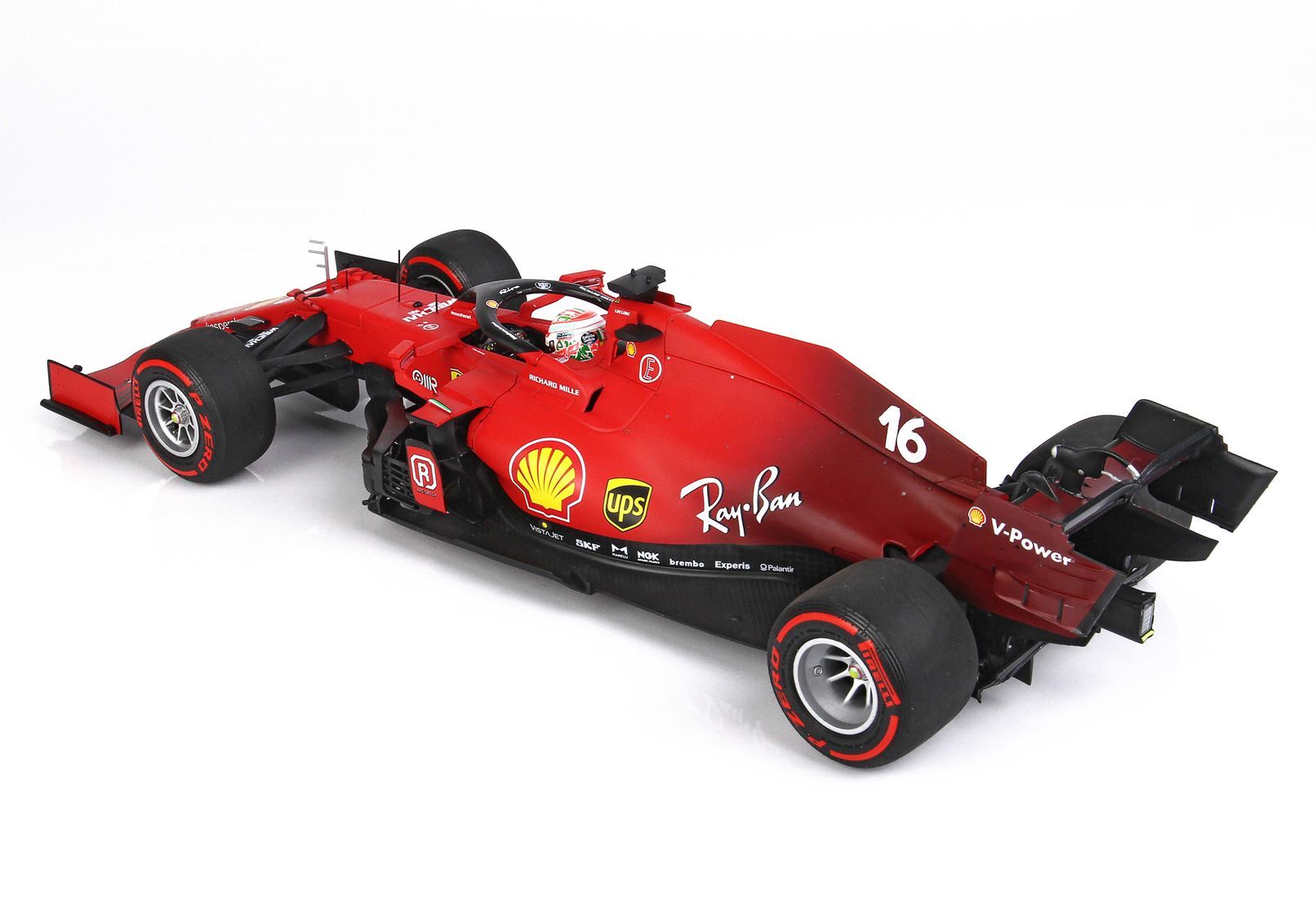 FERRARI SF21 GRAN PREMIO DEL MADE IN ITALY CHARLES LECLERC CAR N. 16 RED SOFT TIRES - Vroomi