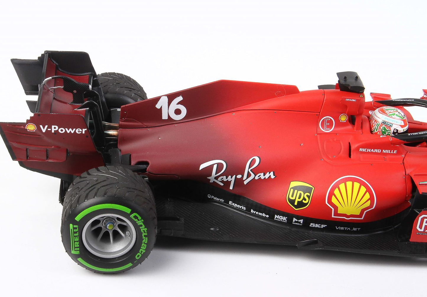 FERRARI SF21 GRAN PREMIO DEL MADE IN ITALY E DELL'EMILIA ROMAGNA CHARLES LECLERC CAR N. 16 GREEN INTERMEDIATE TIRE - Vroomi