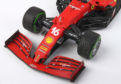 FERRARI SF21 GRAN PREMIO DEL MADE IN ITALY E DELL'EMILIA ROMAGNA CHARLES LECLERC CAR N. 16 GREEN INTERMEDIATE TIRE - Vroomi