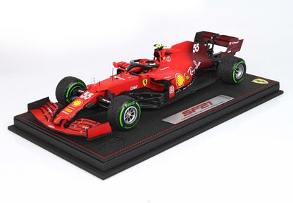 FERRARI SF21 GRAN PREMIO DEL MADE IN ITALY E DELL'EMILIA ROMAGNA CARLOS SAINZ CAR N. 55 GREEN INTERMEDIATE TIRES - Vroomi