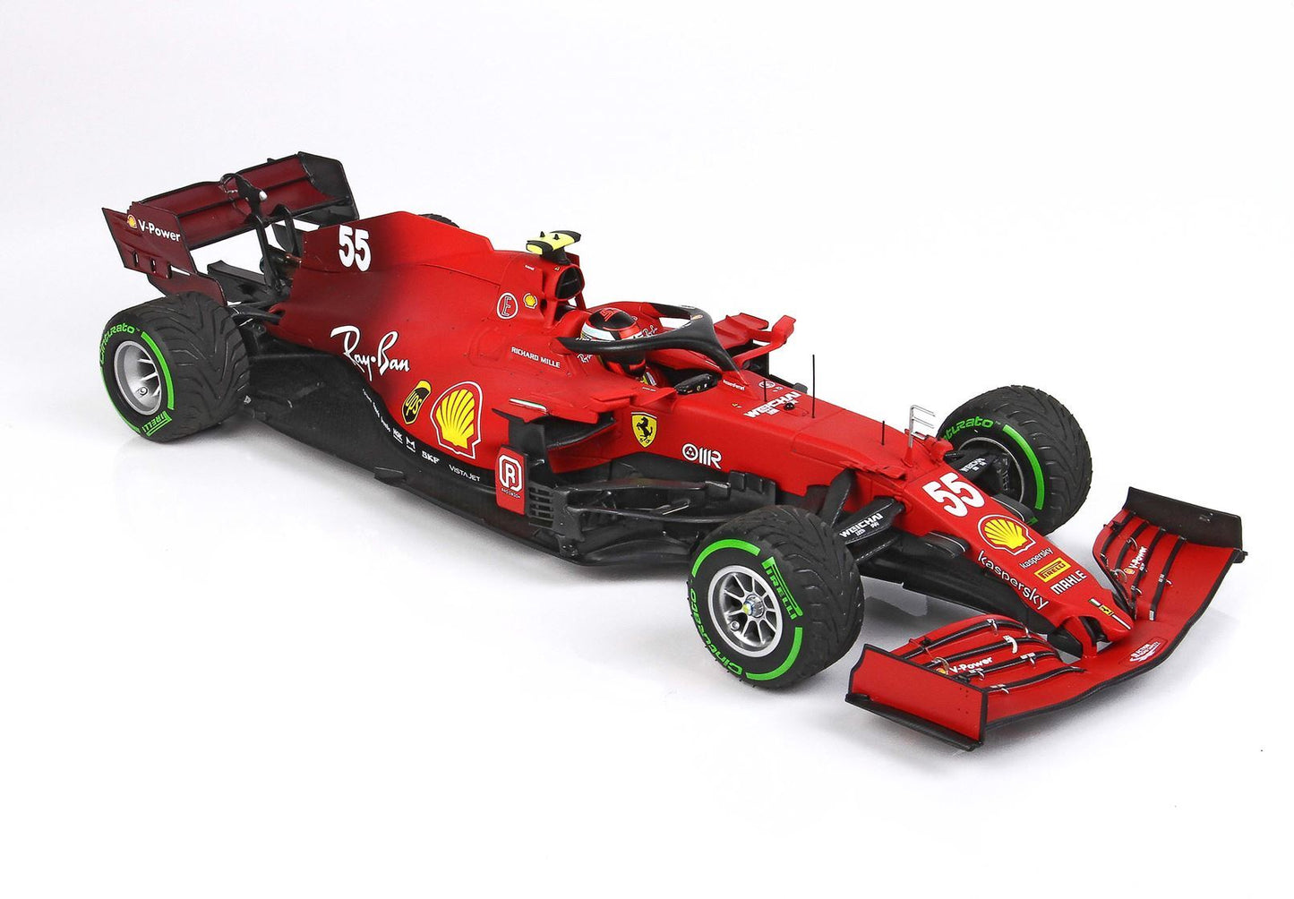 FERRARI SF21 GRAN PREMIO DEL MADE IN ITALY E DELL'EMILIA ROMAGNA CARLOS SAINZ CAR N. 55 GREEN INTERMEDIATE TIRES - Vroomi