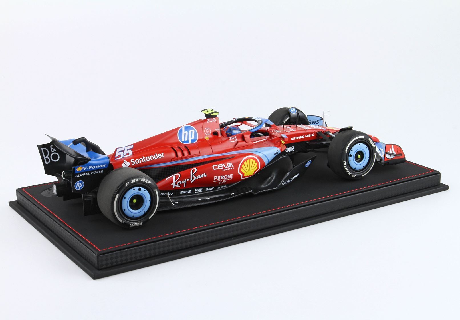 FERRARI SF24 GP USA MIAMI 2024 DIECAST - LUXURY PACK SPECIALE LIVREA AZZURRO SAINZ - Vroomi