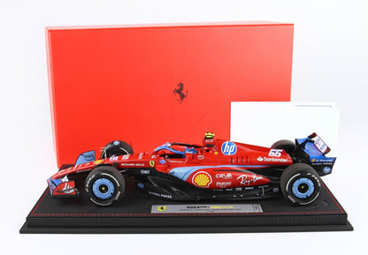 FERRARI SF24 GP USA MIAMI 2024 DIECAST - LUXURY PACK SPECIALE LIVREA AZZURRO SAINZ - Vroomi