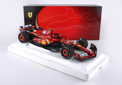 FERRARI SF24 MONACO GP 2024 DIECAST - POLIFOAM PACK CARLOS SAINZ TERZO POSTO - Vroomi
