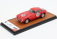 Red 1953 Ferrari 340 MM scale model with number 15 on brown base available through Vroomi